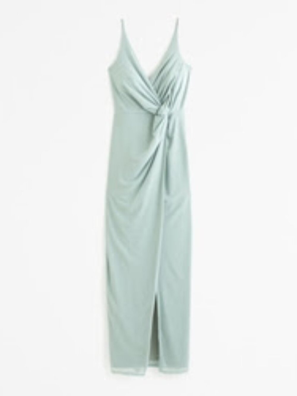 *NWT* Abercrombie & Fitch Mesh Twist Wrap Gown Green Granite Tall Medium - Picture 2 of 5